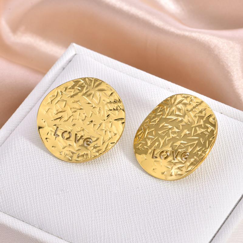 Vysoce designové zlaté náušnice z nerezové oceli pro ženy - Ideální pro dojíždění