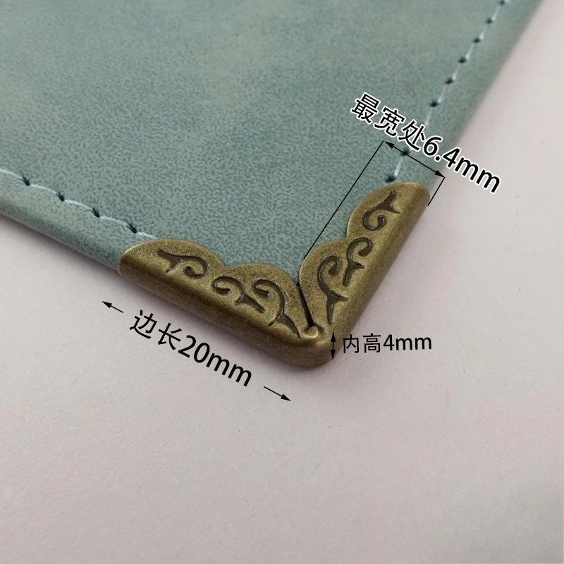 11pcs Notebook Metal-Edge Protection Bronze Decoration and TN Elastic Rubber Band for Protection Diary Accessories