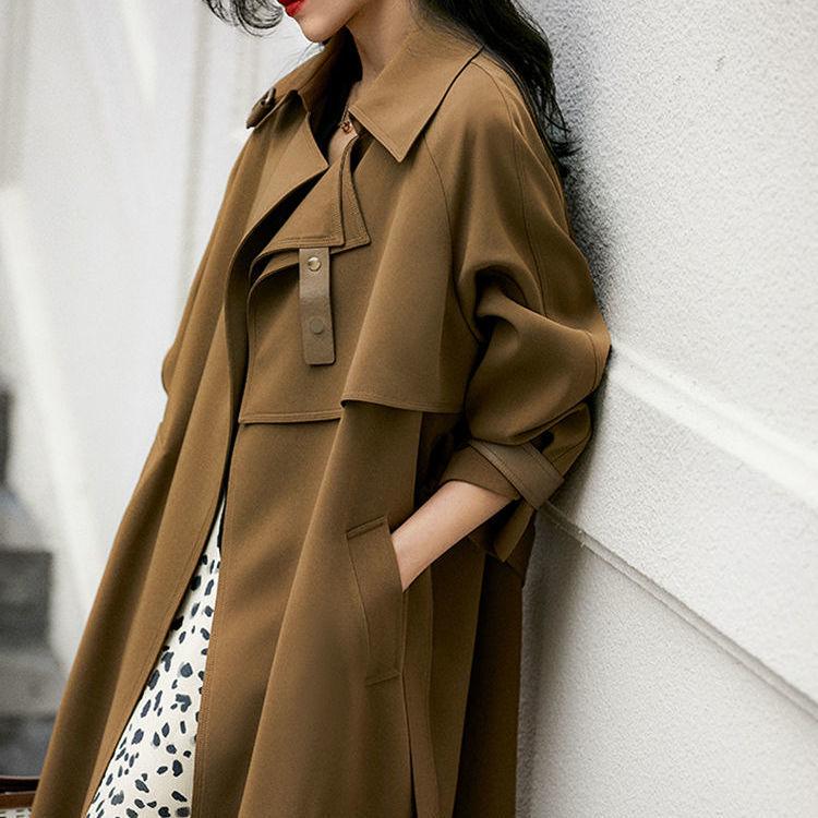 Women's 2025 Spring/Autumn Fashion Mid-Length Windbreaker Coat