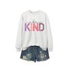 Womens Oversized Cotton Hoodie With Be Kind Cutout Letter Print Fall Winter Casual Sweatshirt