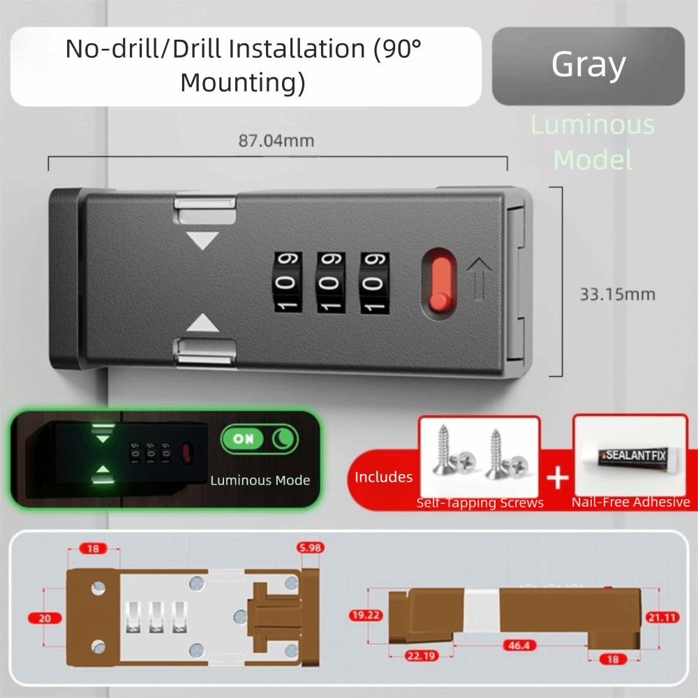 Keyless Adjustable Cabinet Password Lock Zinc Alloy Enhanced Security Security Lock Erosion Resistant Bolt Lock System Lockers