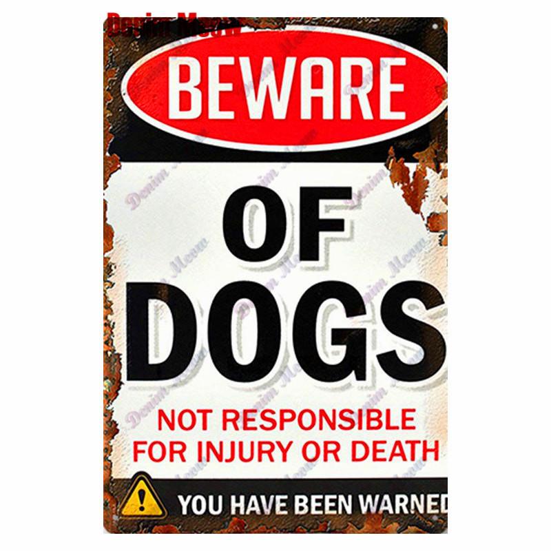 Vintage Beware of Dog, Metal Sign, Warning Danger, Protected Pit Bull Dog, No Bal, Wall Decor, Private Area Decoration, WY45