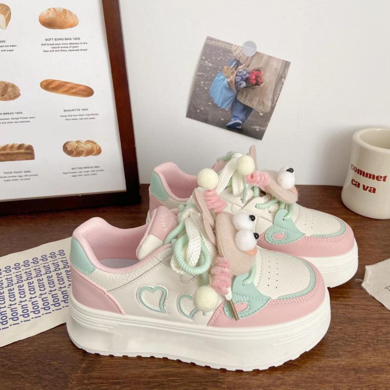 Maillard ugly cute platform white shoes women's niche 2025 winter new chic versatile student sports shoes