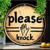 Please Knock Sign Retro Metal Poster 20 cm Aluminum Wall Decor for Home