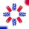 24Pcs Patriotic American Flag Designs Press On Nail for Independence Day Full Cover Acrylic Nail Manicure Nail Decors