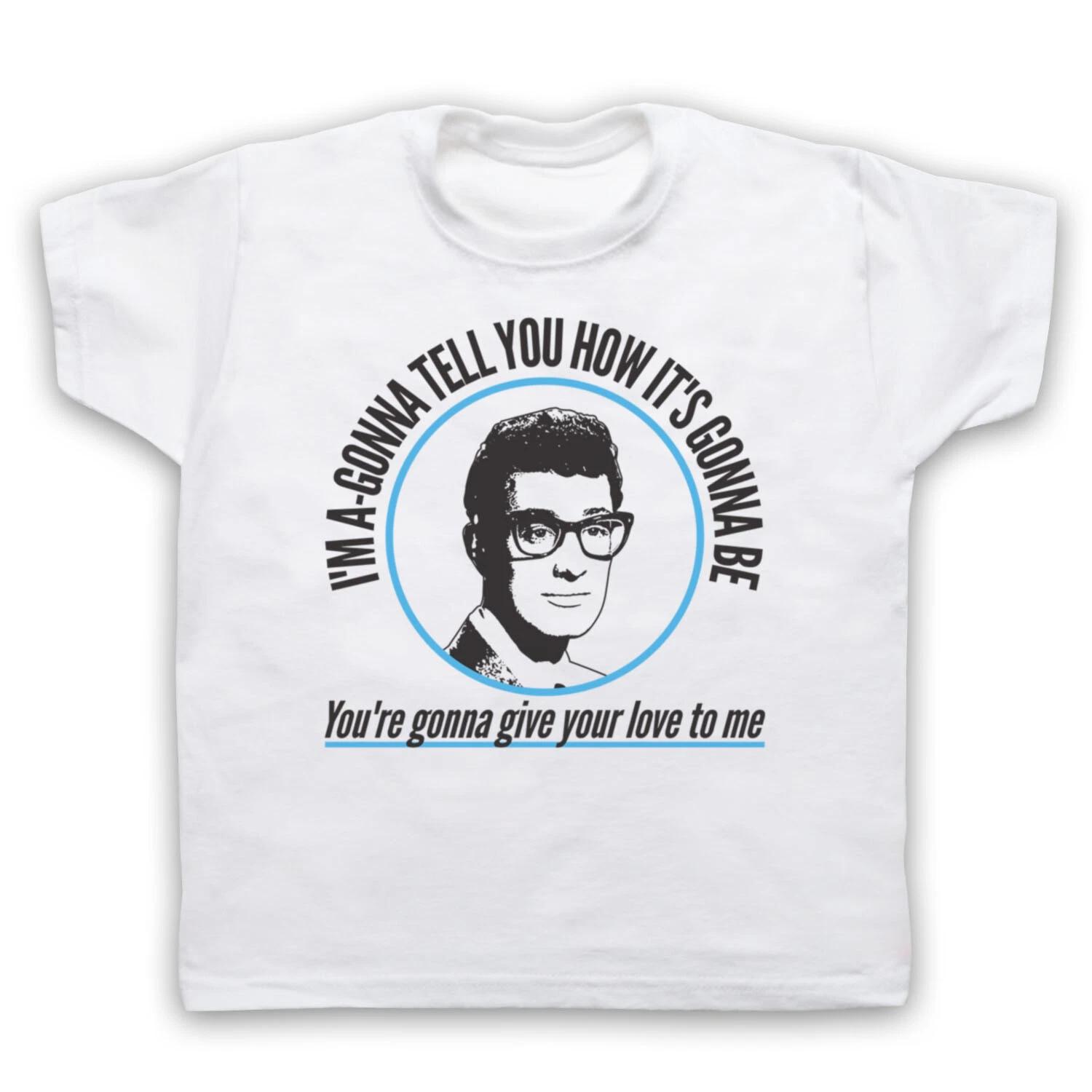 BUDDY HOLLY UNOFFICIAL NOT FADE AWAY ROCK AND ROLL KIDS CHILDS Boys Baby Children T-shirt 120