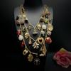 ZA Cross-border European, American and Medieval Multi-layer Stacked Necklace Animal Insect Leaf Love Pendant Retro High-end Necklace