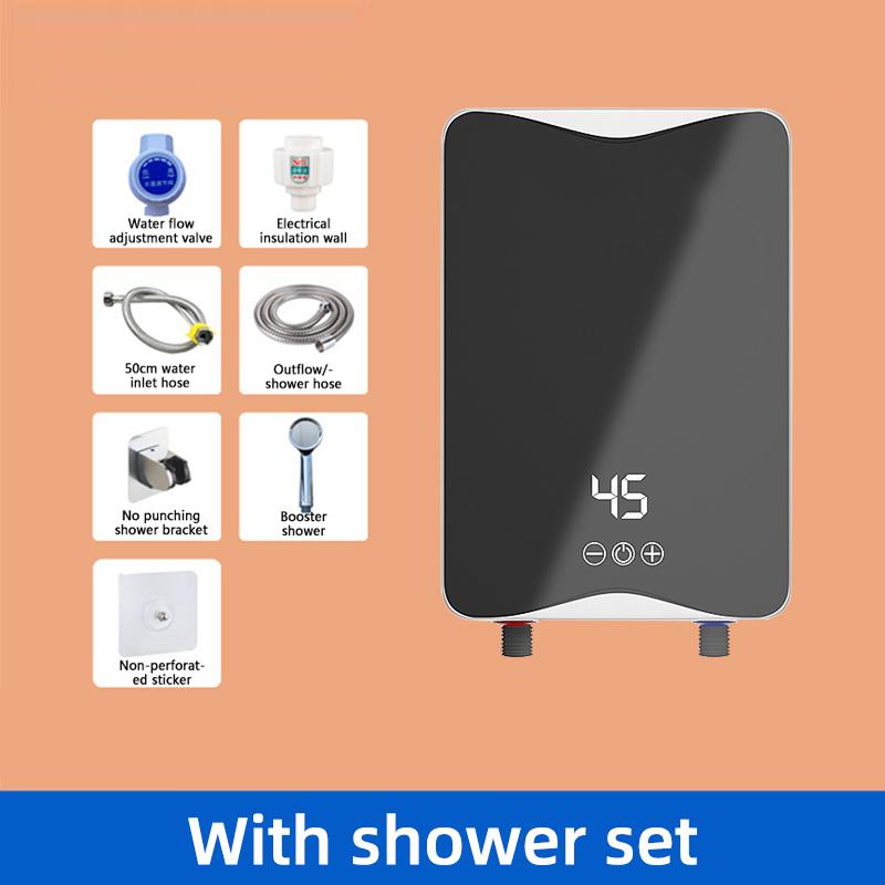 

110 В 220 В проточный водонагреватель для кухни, ванной комнаты, мини-настенный электрический водонагреватель с ЖК-дисплеем температуры и душевым гарнитуром us