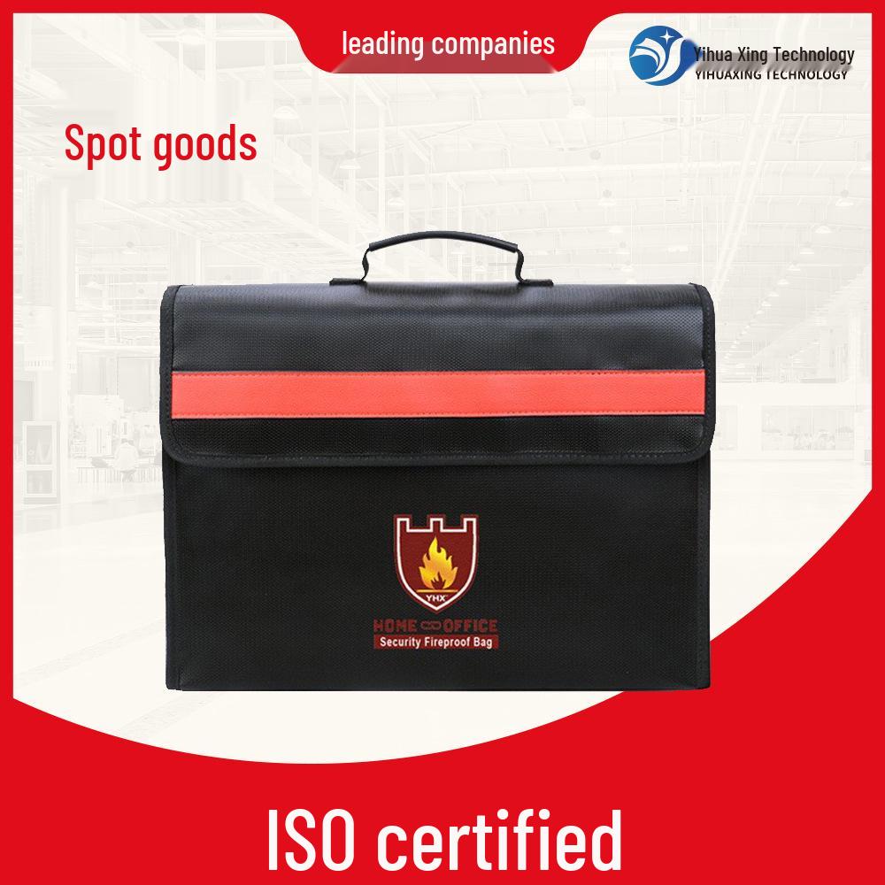 Juehuo Waterproof Fireproof Briefcase - Large Capacity Document Storage Bag 38x28x8.5 CM чёрный
