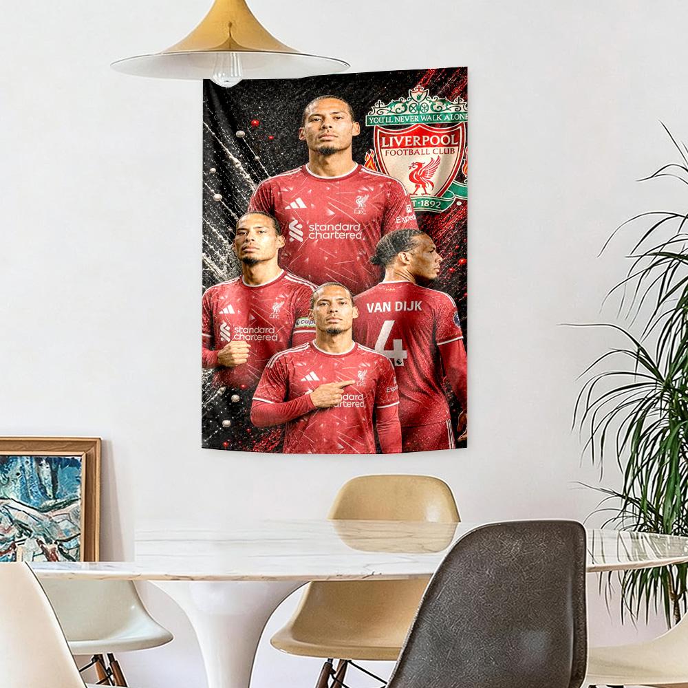 Liverpool Football Club Vægdekoration Vægtæppe Kunst Til Kæledyrsminde Fødselsdag Bryllupsfest Baggrund Familiegave