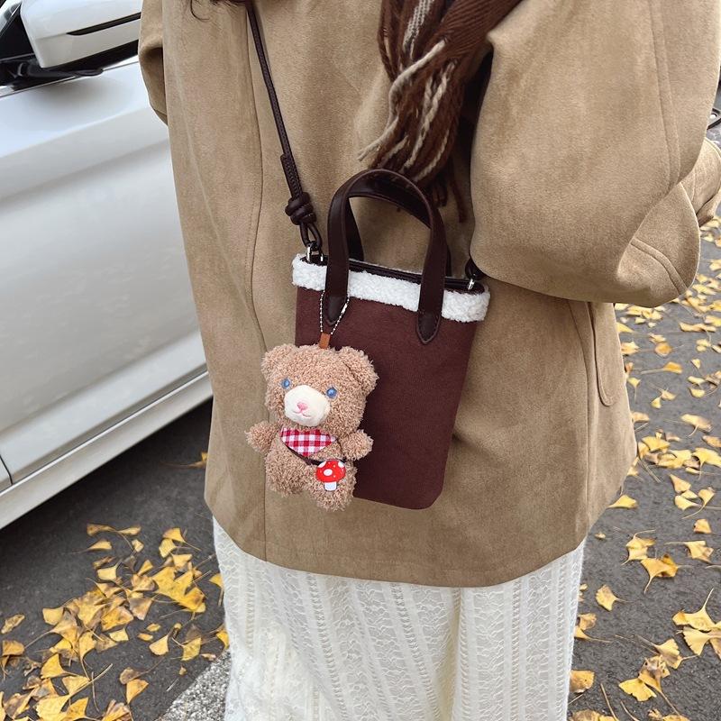 Autumn and Winter New Niche Design Matte Retro Handbag Bag Women's Premium Texture Leopard Print Single Shoulder Crossbody Mobile Phone Bag