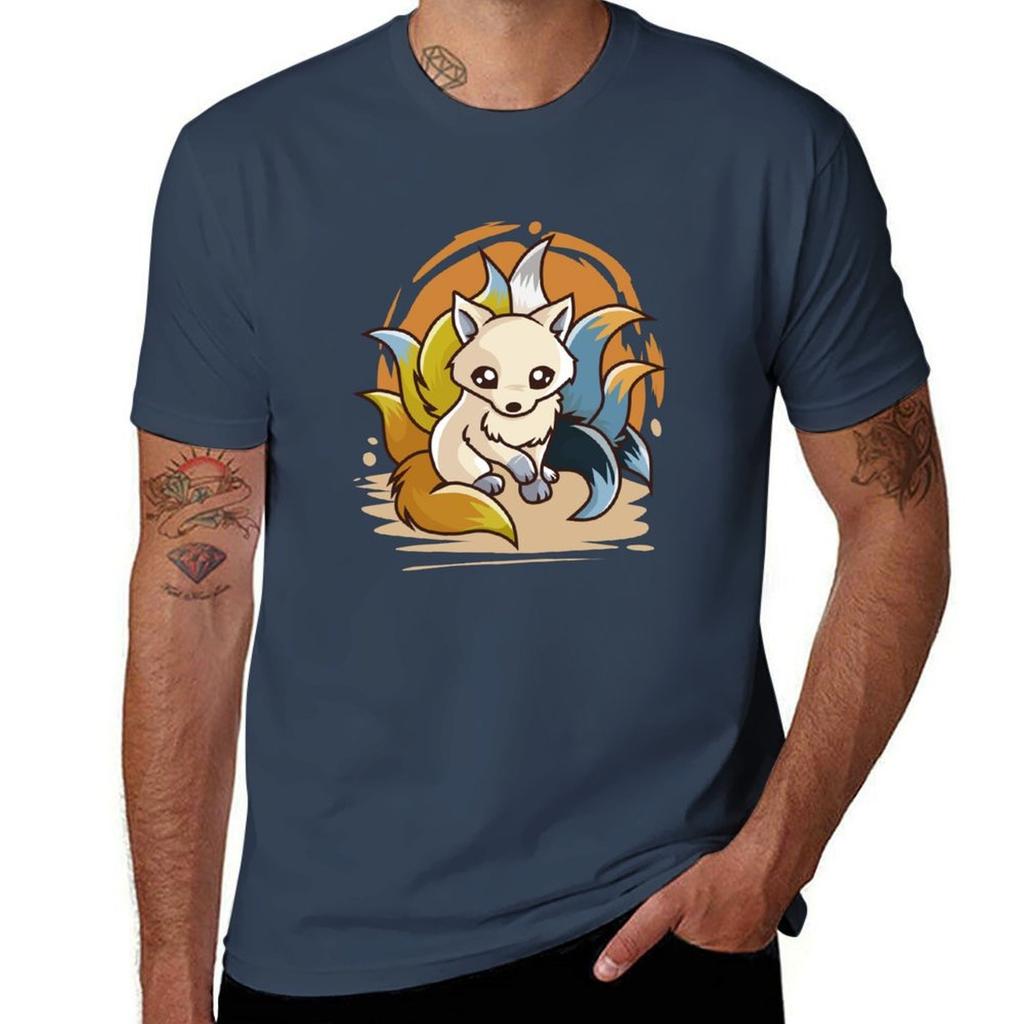 Aroace Cute Kitsune TShirt Plus Size Basic Short Sleeve Top