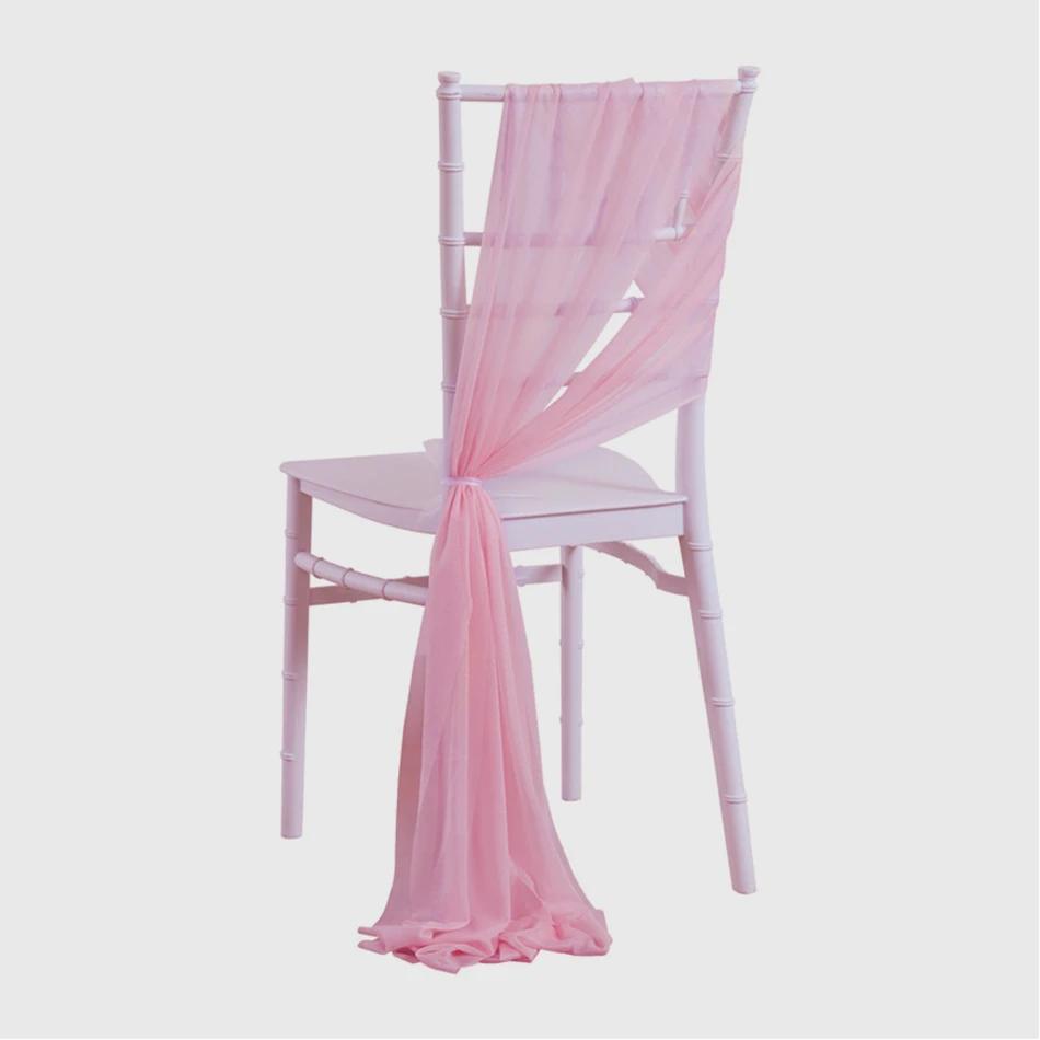 50PCS 17x250cm Chiffon Wedding Chair Sashes Setting  Sage Green Gauze Sheer Vintage Birthday Party Festival Chair Decoration