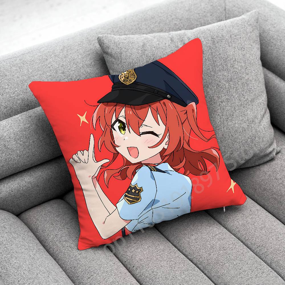 B-Bocchi the Rock Ryo Yamada Ikuyo Kita Hitori Goto Throw Pillow Case For 45x45cm 40x40cm 50x50cm Square Car Pillowcase Shell