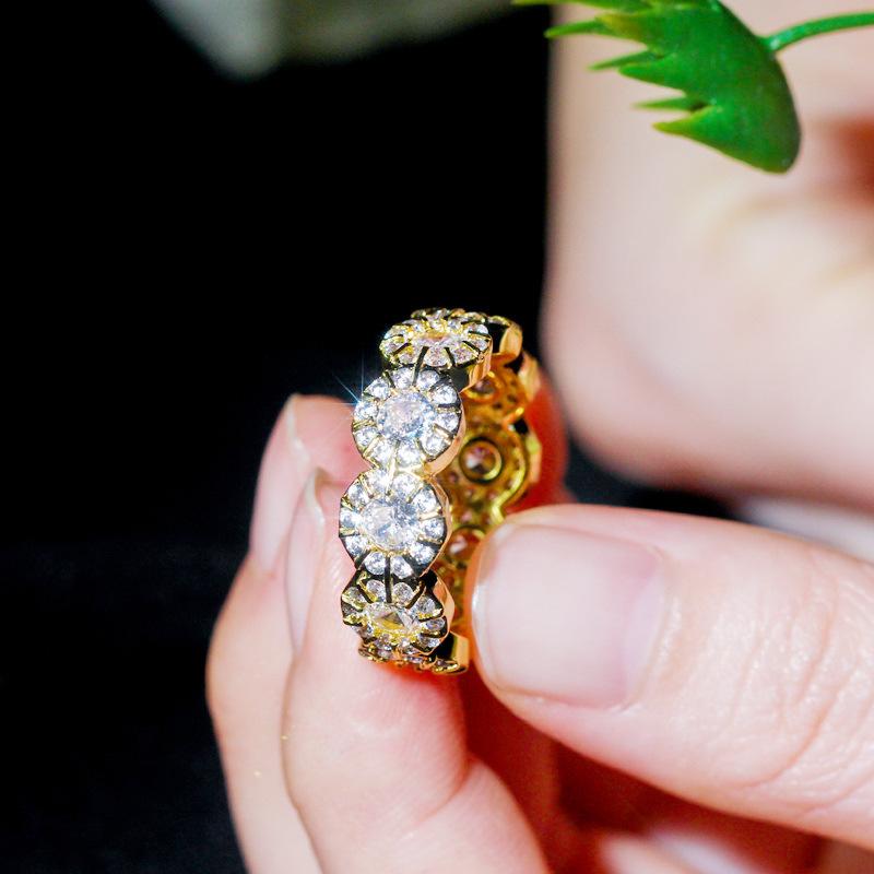 J0114 Diamond Ring Micro Zircon Gold Plating