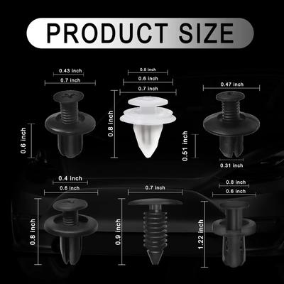 50/100 sztuk Auto Zapięcie Klips Samochodowy Błotnik Samochodowy Push Retainer Pin Nit Zderzak do Panelu Listwy Drzwiowej Retainer, Opakowanie Pudełko