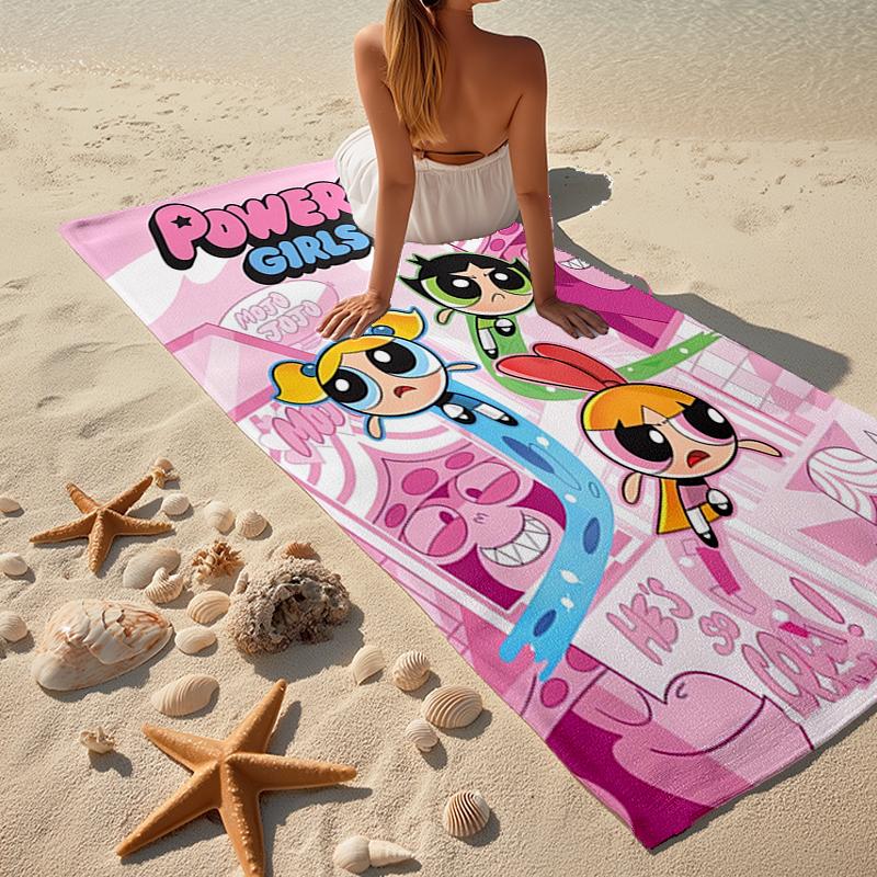 Powerpuff Fashion Beach Towel: Ideal for Summer Adventures Soft, absorbent and quick drying suitable for swimming and bathing