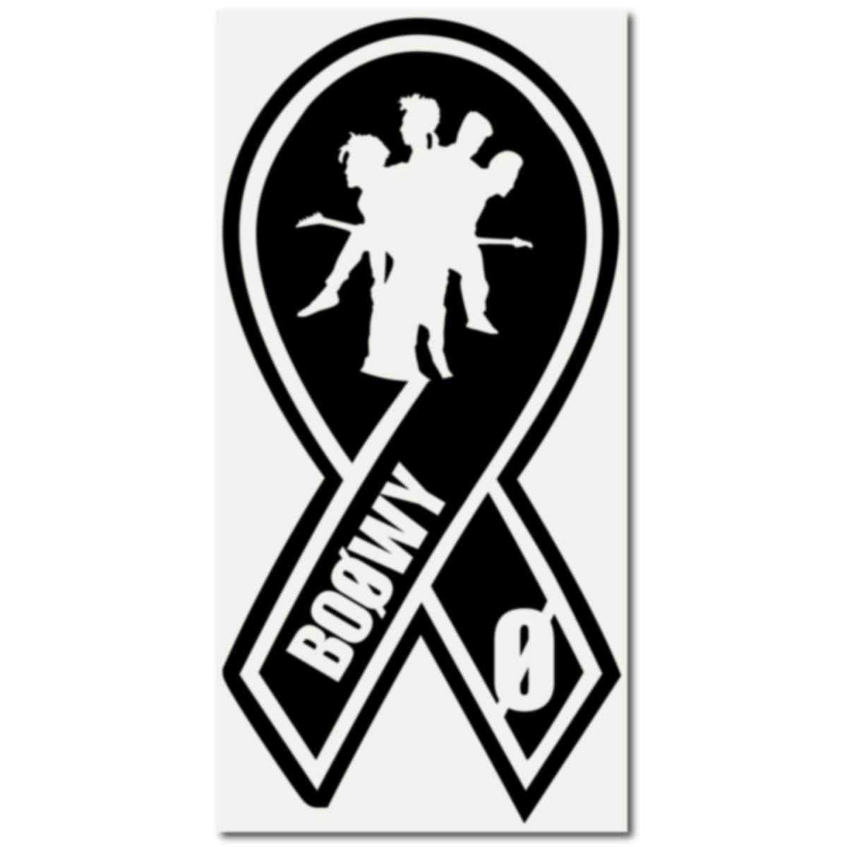 

Only the image remains Ribbon Sticker M Black 042B - BOOWY чёрный