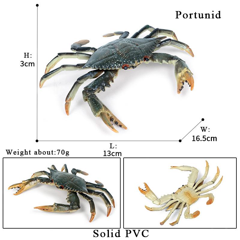 Oenux Simulation Ocean Sea Life Animals Model Lovely Crab Action Figures Toy Cake Toppers Collection Jouet Kids Education Gift