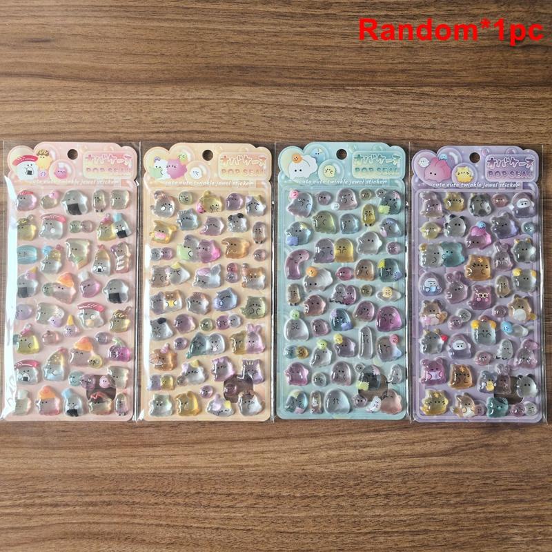 Cute Cartoon Animals Drop 3D Relief Sticker Scrapbooking Diy Diary Phone Case Stationery Sticker Collect Stickers Book Kids Gift