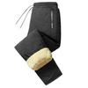 Men's Plus Size Fleece-Lined Lambswool Pants - Thick, Windproof, and Cold-Proof Winter Trousers