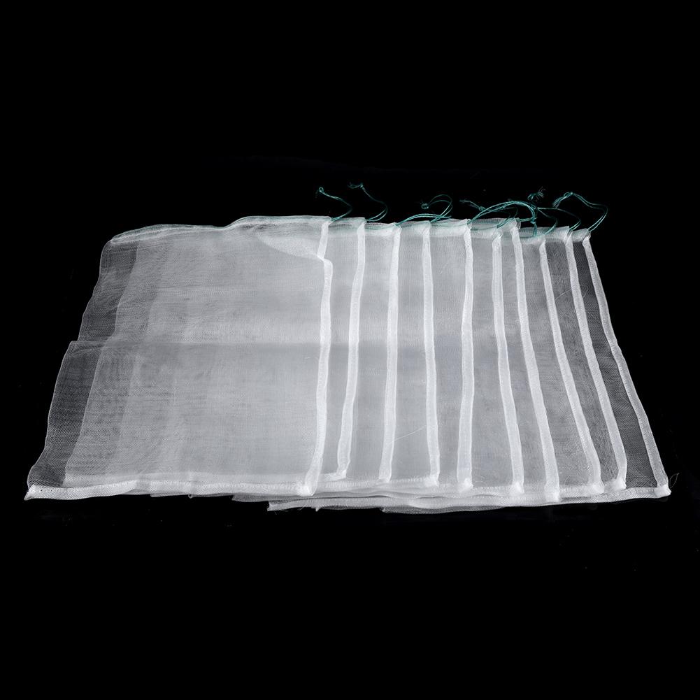 50pcs Plant Fruit Protection Bags Drawstring Mesh Bag Against Insect Pest Garden Tools 25*15cm