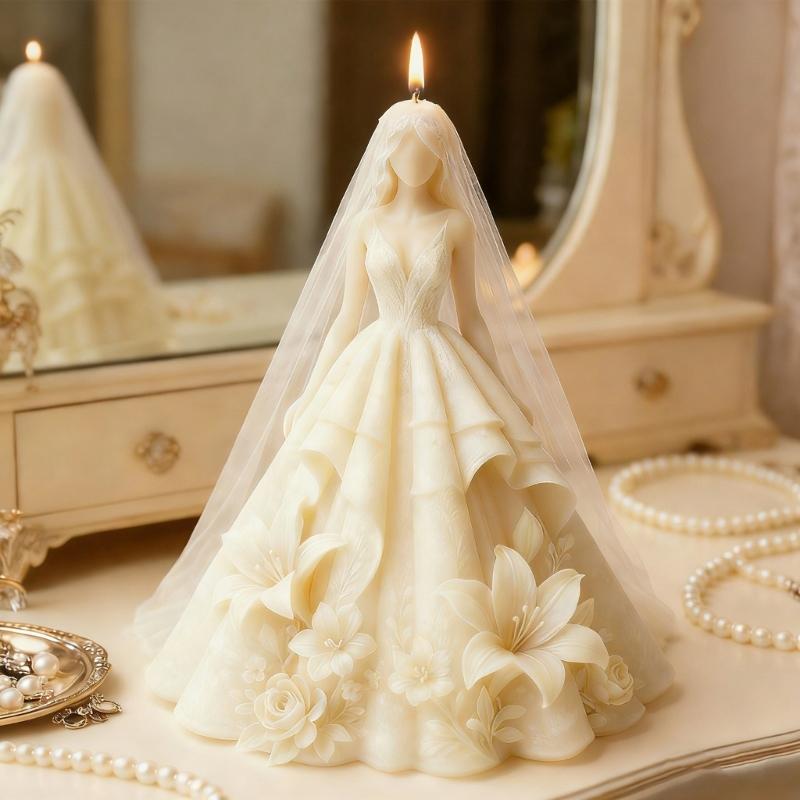 Romance Wedding Themed Silicone Candle Mould for Handmade Crafting Allowing Creation to Enhances Ambiances at Event