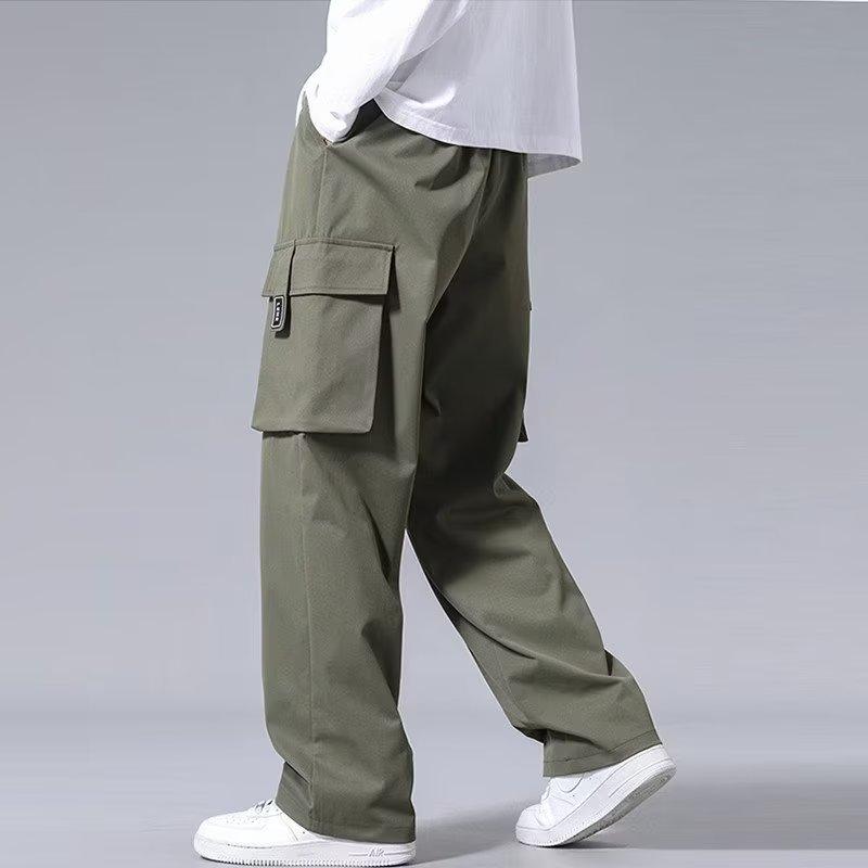 Overalls men's spring and autumn new ins trendy brand multi-pocket casual pants fashionable loose large size straight trousers