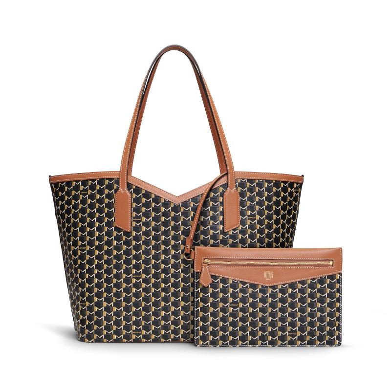Luxury Brand Tote Bag Woman Classic Monogram Print Coated Canvas Handbag Large Capacity Shoulder Bag With Removable Zipped Pouch