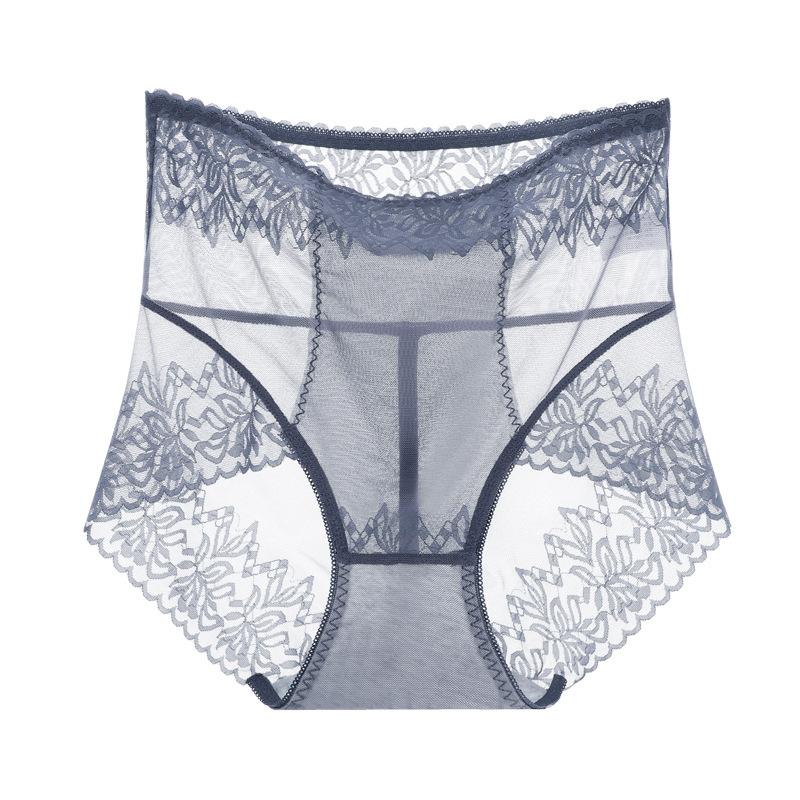 Light luxury, super soft and silky women's open-crotch underwear, transparent lace, attractive, high-waisted large-size free-to-take briefs.