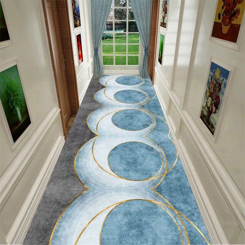 Nordic Geometric Long Corridor Carpet Light Luxury Home Hotel Runner Rugs Can Be Customized Villa Stair Mat Non-slip Hallway Rug