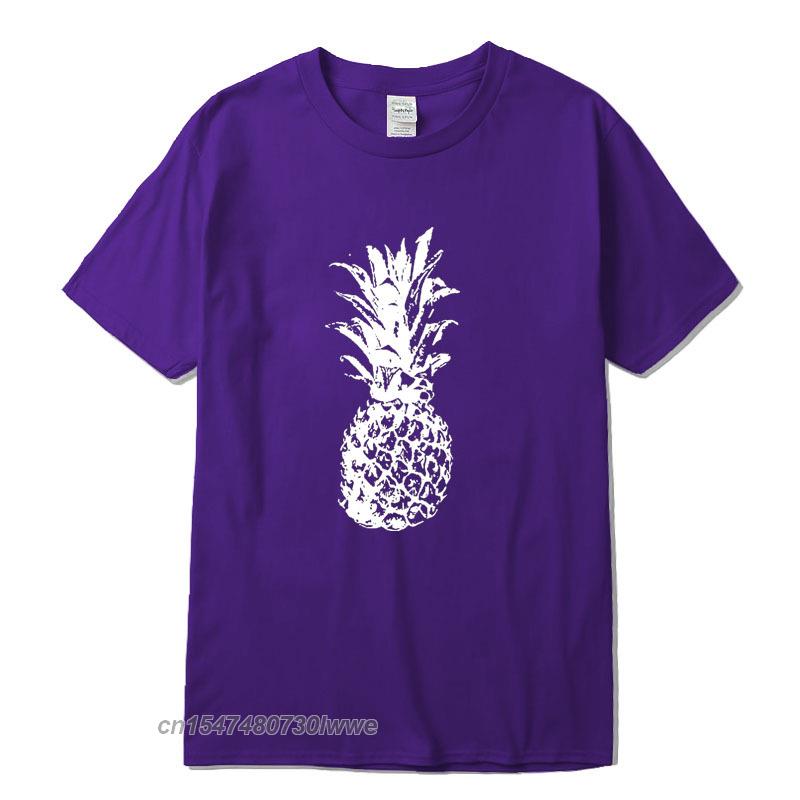 Cool Unisex Fashion Casual Top Quality 100 Cotton Loose Pineapple Printed T Shirt Casual Loose Cool Unisex T Shirt For Unisex