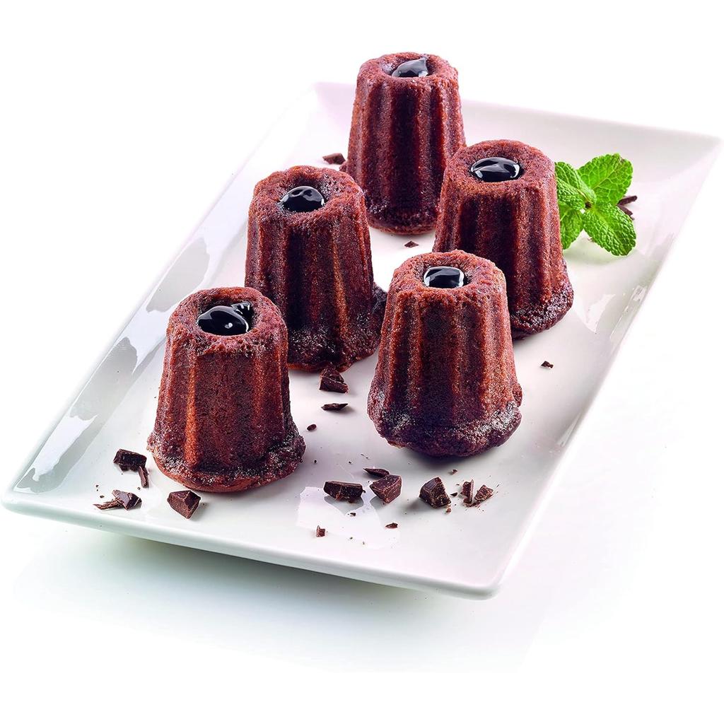 Red 18-Cavity Non-Stick Silicone Mini Canelé Mold Ice Cube Tray Cake Pan DIY Cookie Chocolate Mousse Pudding Mold Baking Tool