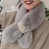 Women Winter Faux Rabbit Fur Scarf Warm Soft Neck Warmer Korean Style Collar Cozy Neck Shawl for Autumn Winter Fashion Accessory