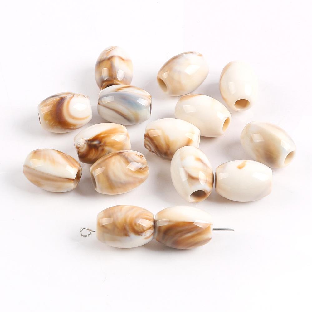 Perles Seau Ovales Acryliques Bicolores Perles Gros Trou Coussin de Siège Auto Bracelet Perlé Collier Accessoires de Bijouterie DIY