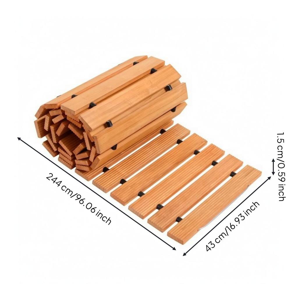 Foldable Wooden Garden Pathway Sturdy Roll-out Outdoor Path Roll-up