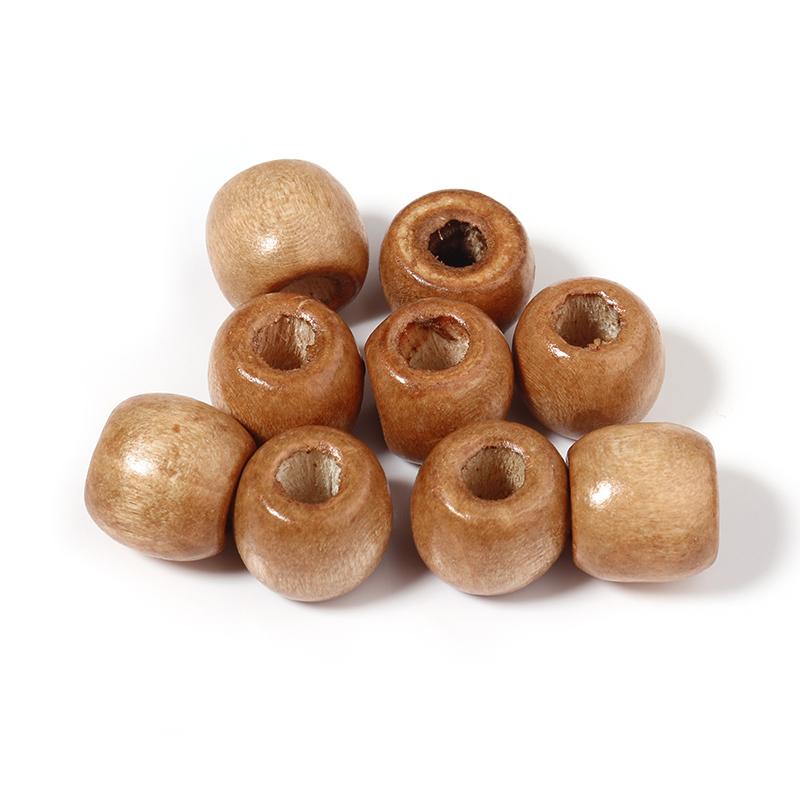 100pcs/Lot 9 11mm Natural Wooden Beads for Jewelry Making Big Hole Wood Beads DIY Hair Accessories Handmade Bracelet Necklace