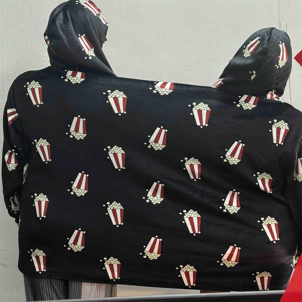 Paar Kleid Frühling Quirky Popcorn Paar Doppel Einteiliges Pullover Pyjamas Einteiliges Kapuzenpullover Freundinnen