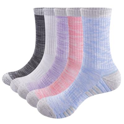 Sports Thick Crew For Mountain Combed Sweat Odor 5 Mixed [YUEDGE] Women's Socks, Cushion, Length, Trekking, Climbing, Cotton, Absorbent, Breathable,