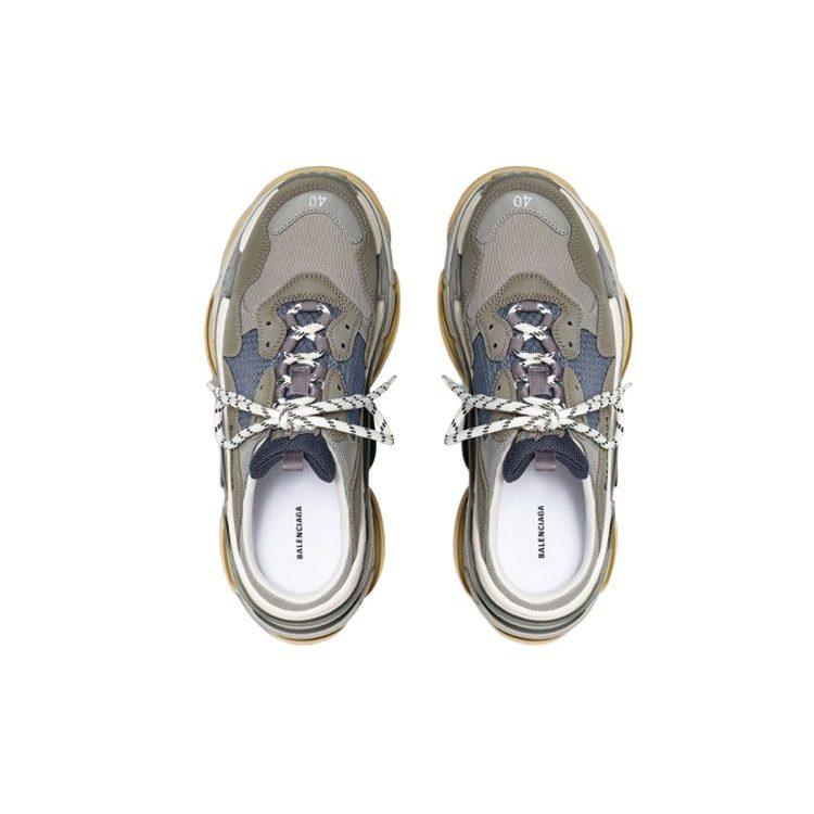Balenciaga Triple S Mesh Low Top Chunky Sneakers Men's Gray Blue 755687W3SM11259