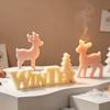 Christmas Deer Silicone Candle Molds Multipurpose Winter Lettering Silicone Molds For Resin Craft Handmade Candle Soap