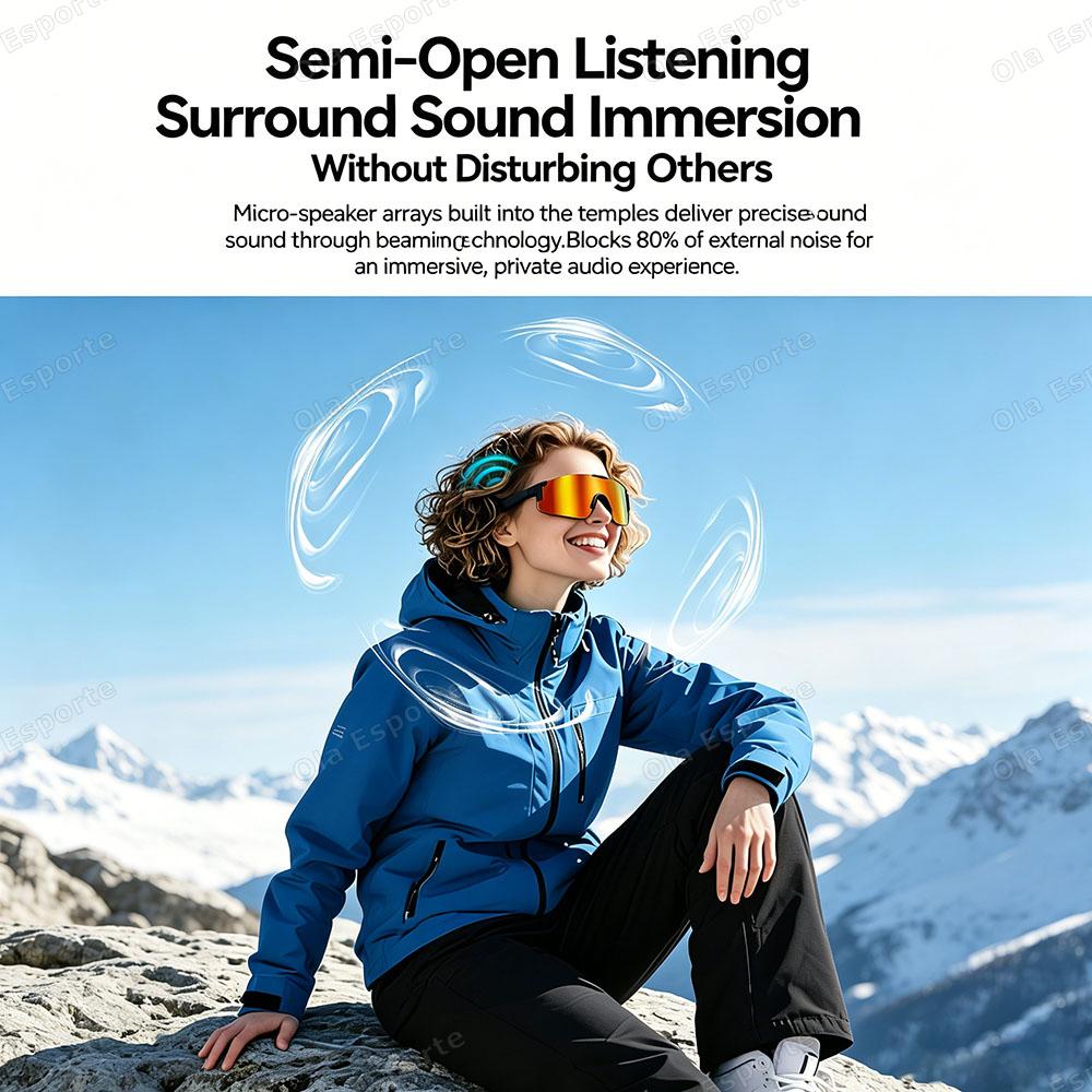 Cycling Bluetooth Smart Glasses Technology Audio Call Remote Headset Sunglasses Sports Riding Music Headphones Smart Glasses New
