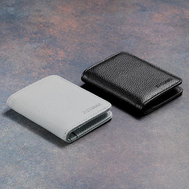 Classic Designer PU Leather Slim Wallet for Men Women Short Simple Fashionable Thin Credit Card Holder Coin Purse Small Bag