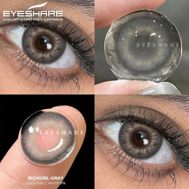 2Pcs Colored Contact Lenses for Eyes Brown Contact Lenses Gray Beautiful Pupils Soft Green Contact Lens Yearly Use Lens