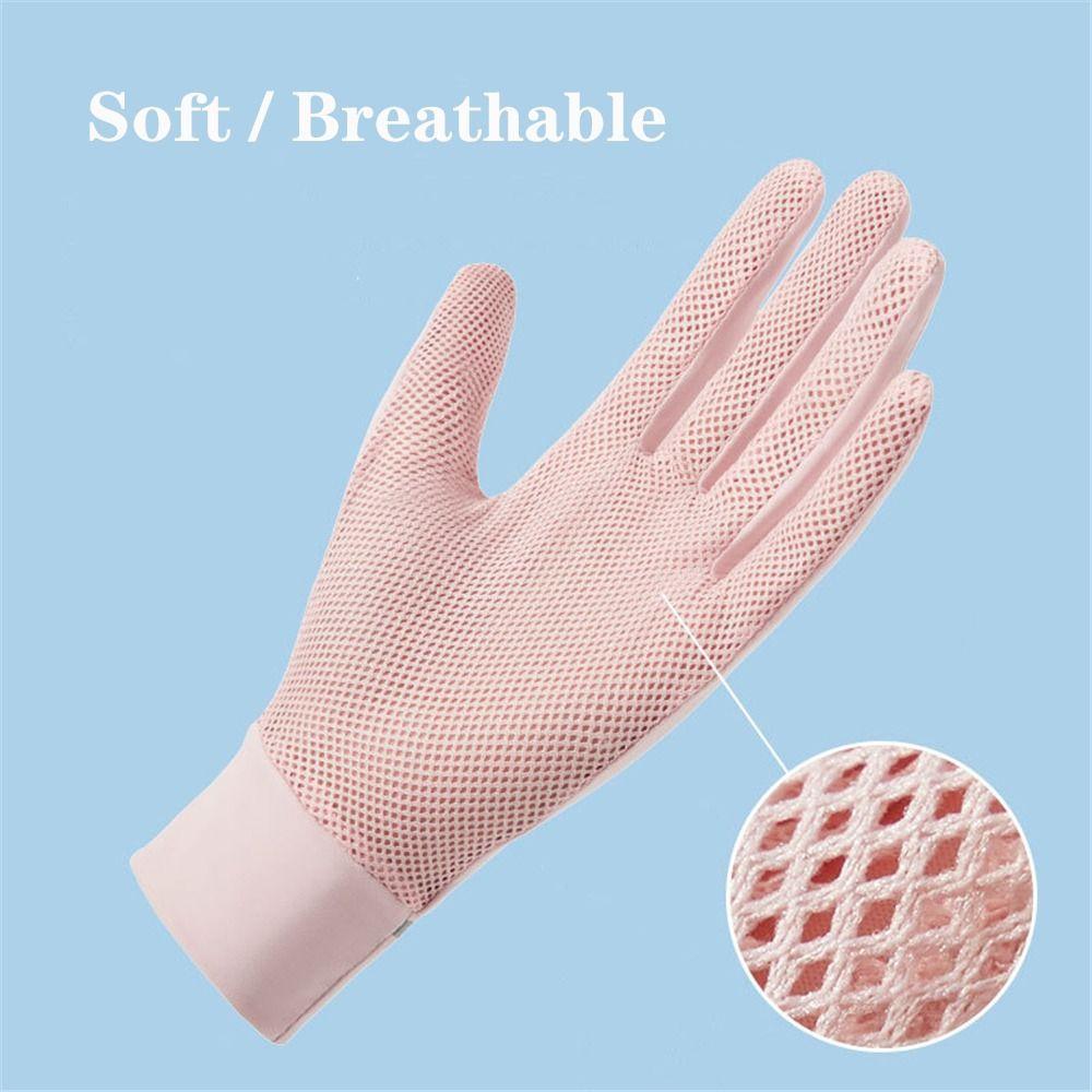 Lady Sunscreen Gloves Female Summer Sun Protection Gloves Fashion Cycling Driving Running Mittens Thin Anti-UV Gloves