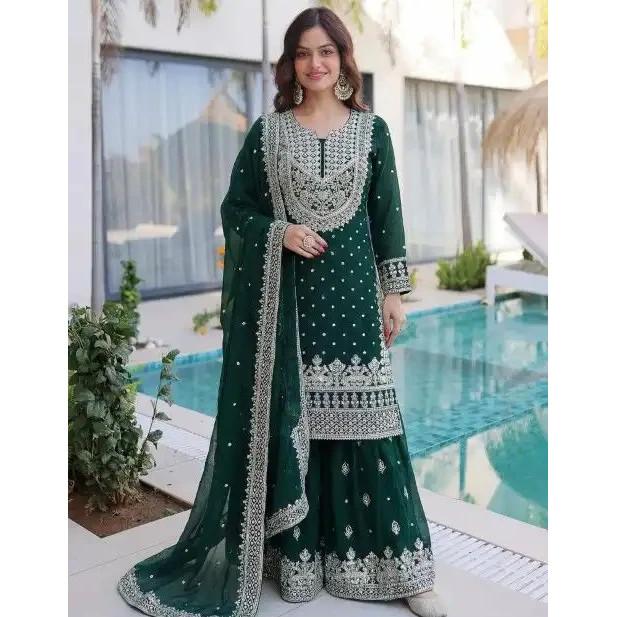 Indian Salwar Kameez Pakistani Wedding Party Wear Dress Bollywood Sharara Suit