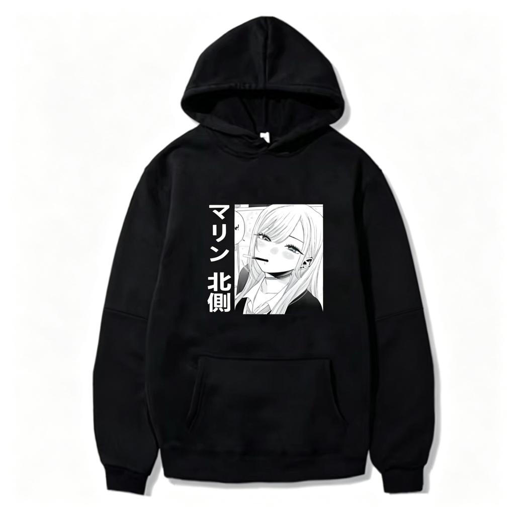 2026 Neuer Unisex Oversized Japanischer Anime Hoodie Herbst Winter Streetwear My Dress-Up Darling Kitagawa Marin Print Sweatshirt