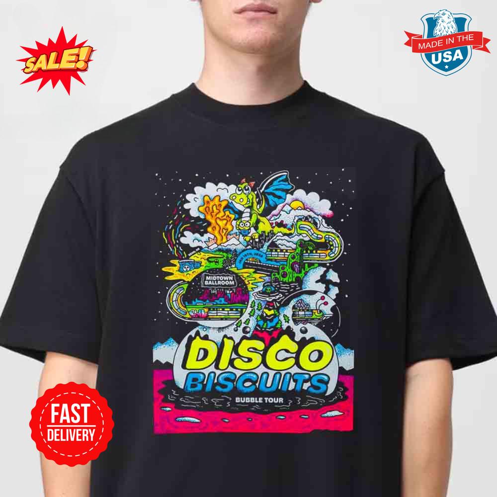 The Disco Biscuits Bend OR 2025 Midtown Ballroom On Jan 19th Bubble Tour T-Shirt Unisex T-Shirt S