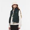 Womens Down Vest Stand Collar 6144 Dark Green