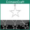 Trendy 36x33mm Silver Hollow Star Pendant Necklace In Alluring Alloy For Unisex Style
